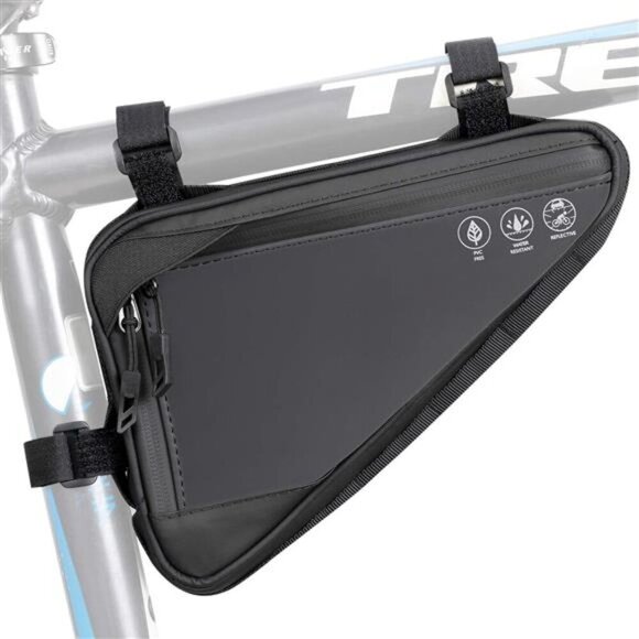 Bike Frame Storage Bag, Water Resistant Reflective Bicycle Triangle Bag - Picture 1 of 7